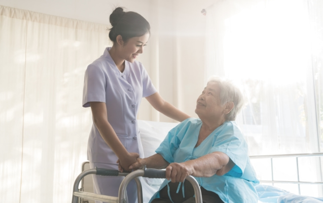 Nurse with patient